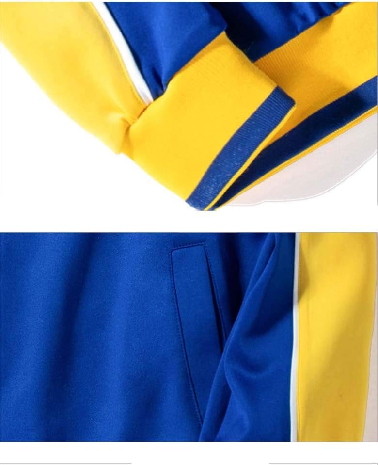 Dres dwuczęściowy dla mężczyzn z kolorowymi panelami i sportową wstęgą