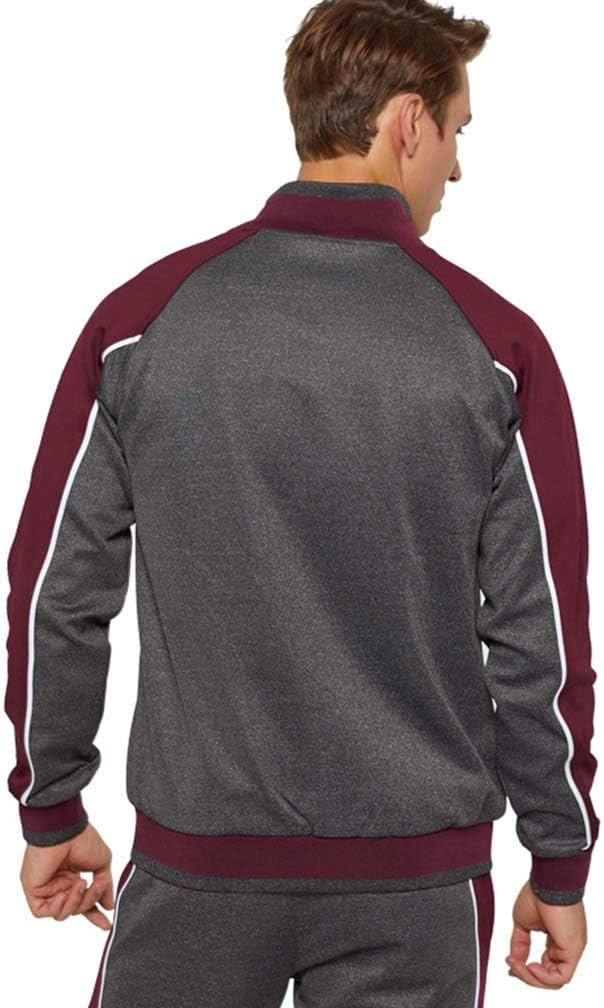 Dres dwuczęściowy dla mężczyzn z kolorowymi panelami i sportową wstęgą