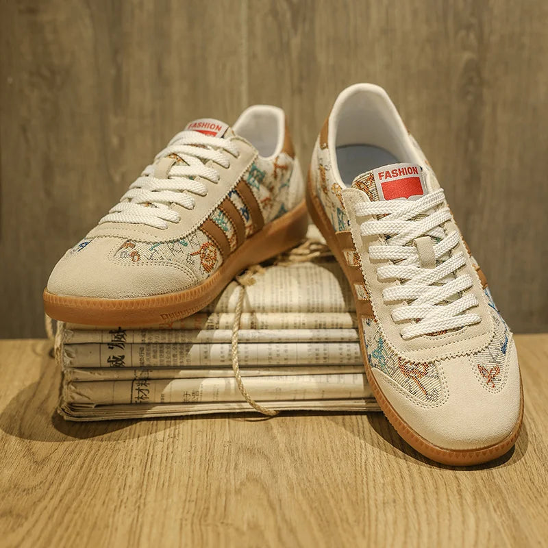 Luksusowe białe męskie letnie trampki niskie, uniwersalny styl, sportowe przewiewne buty casualowe dla mężczyzn
