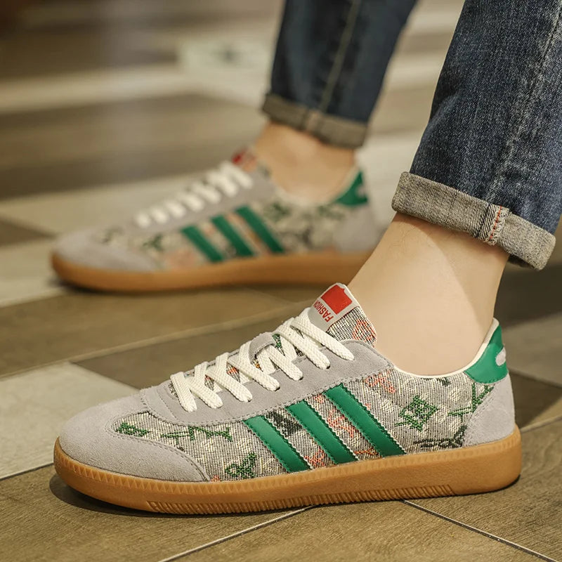 Luksusowe białe męskie letnie trampki niskie, uniwersalny styl, sportowe przewiewne buty casualowe dla mężczyzn