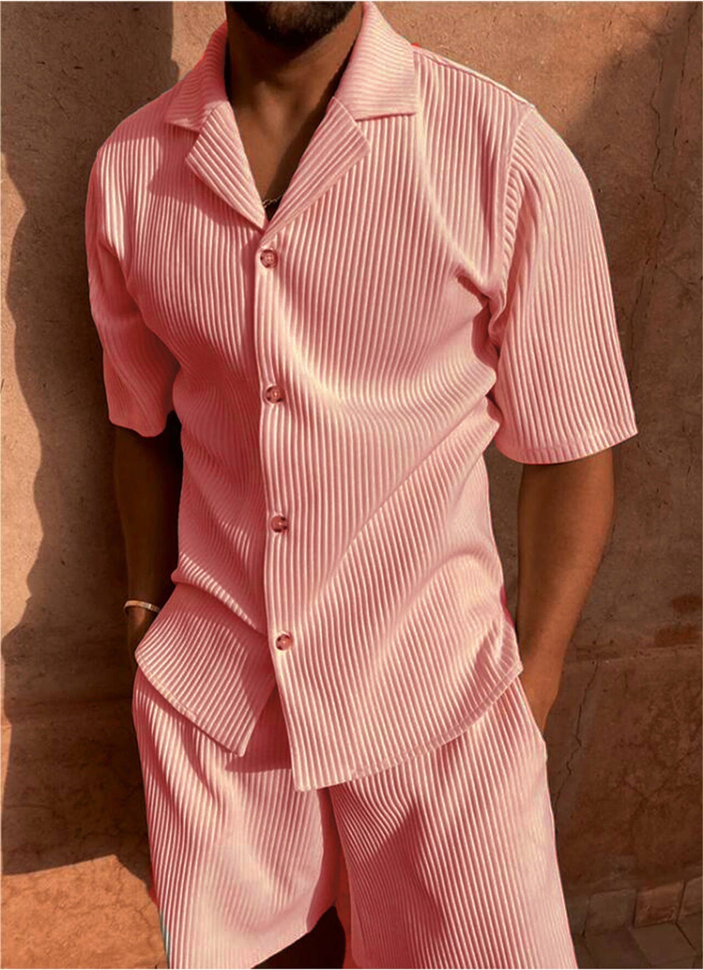 luzny zestaw koszula i szorty dla mężczyzn