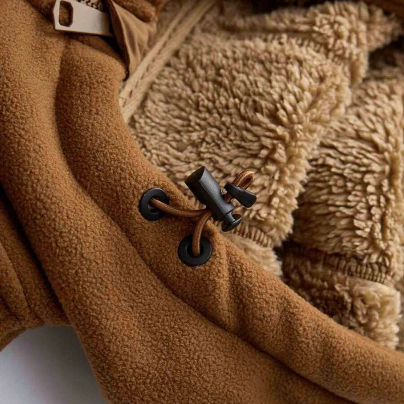 Męska dzianinowa kurtka zimowa z kapturem i kieszeniami na zamek